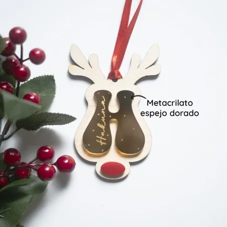 Adorno Navidad - Inicial reno retro | Hakuna Mataza