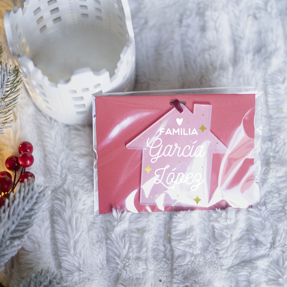 Adorno acrílico casa Navidad - Familia