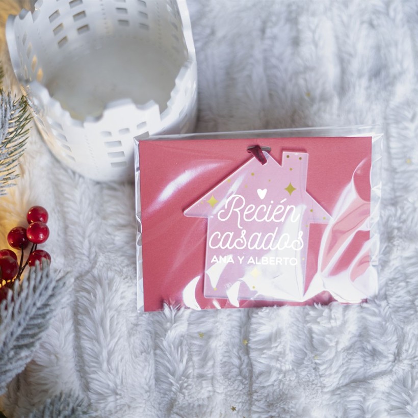 Bola de Navidad plana casa - Recién casados 2