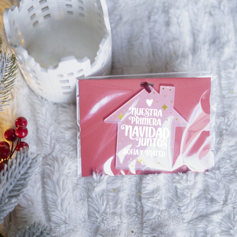 Bola de Navidad plana casa - Nuestra primera Navidad 2