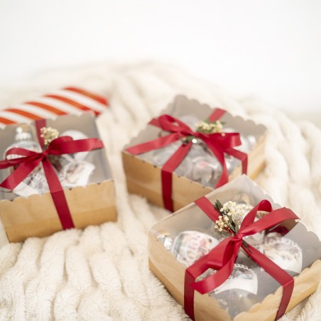 Pack (8cm) de 4 bolas de Navidad con foto