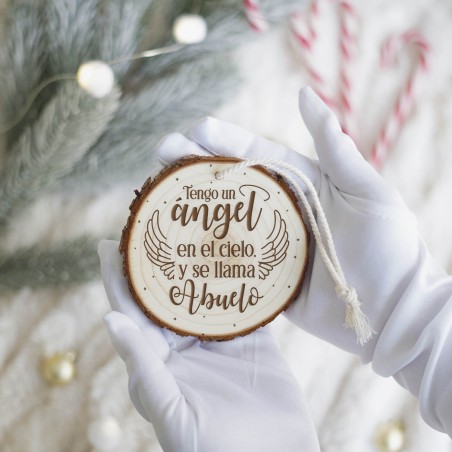 Rodaja árbol de navidad - Tengo un ángel en el cielo