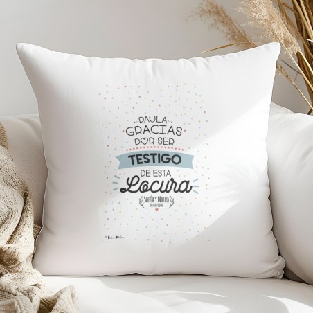 Cojín personalizado - Gracias por ser parte de esta locura Cojín personalizado - Gracias por ser parte de esta locura