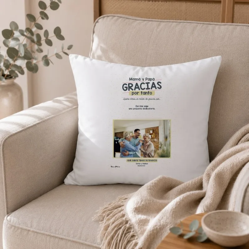 Cojín personalizado con foto - Gracias por tanto | Hakuna Mataza