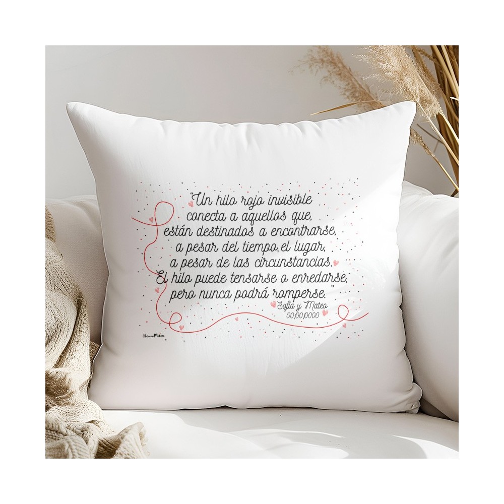 Cojín personalizado - El hilo rojo del destino