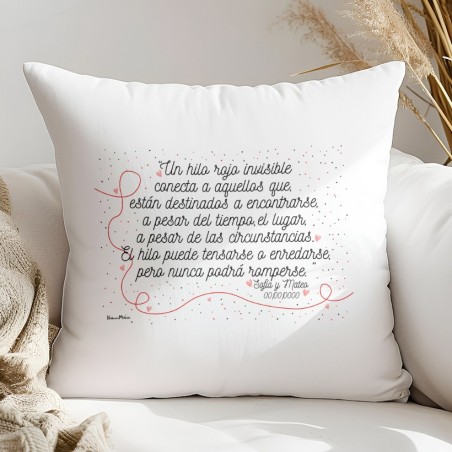 Cojín personalizado - El hilo rojo del destino Cojín personalizado - El hilo rojo del destino