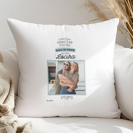 Cojín personalizado con foto - Gracias por ser parte de esta locura Cojín personalizado con foto - Gracias por ser parte de esta locura