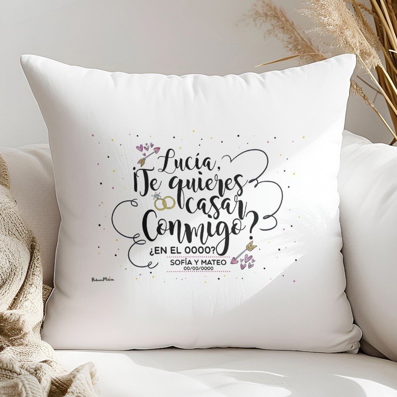 Cojín personalizado - ¿Te quieres casar conmigo?