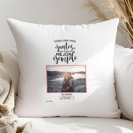 Cojín personalizado con foto - Toda una vida juntos Cojín personalizado con foto - Toda una vida juntos