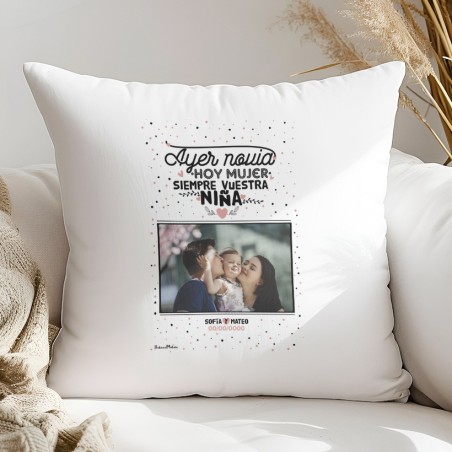 Cojín con foto - Ayer novia hoy mujer