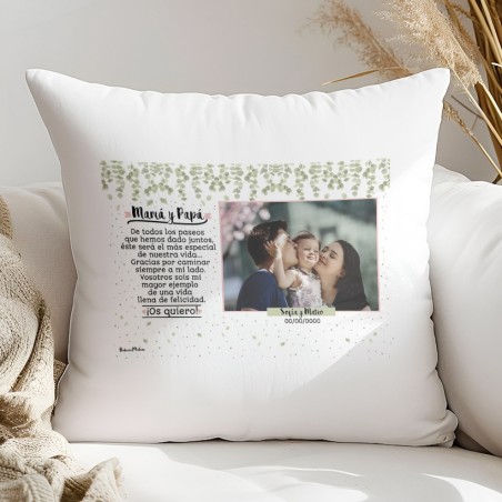 Cojín con foto - Gracias Mamá y Papá