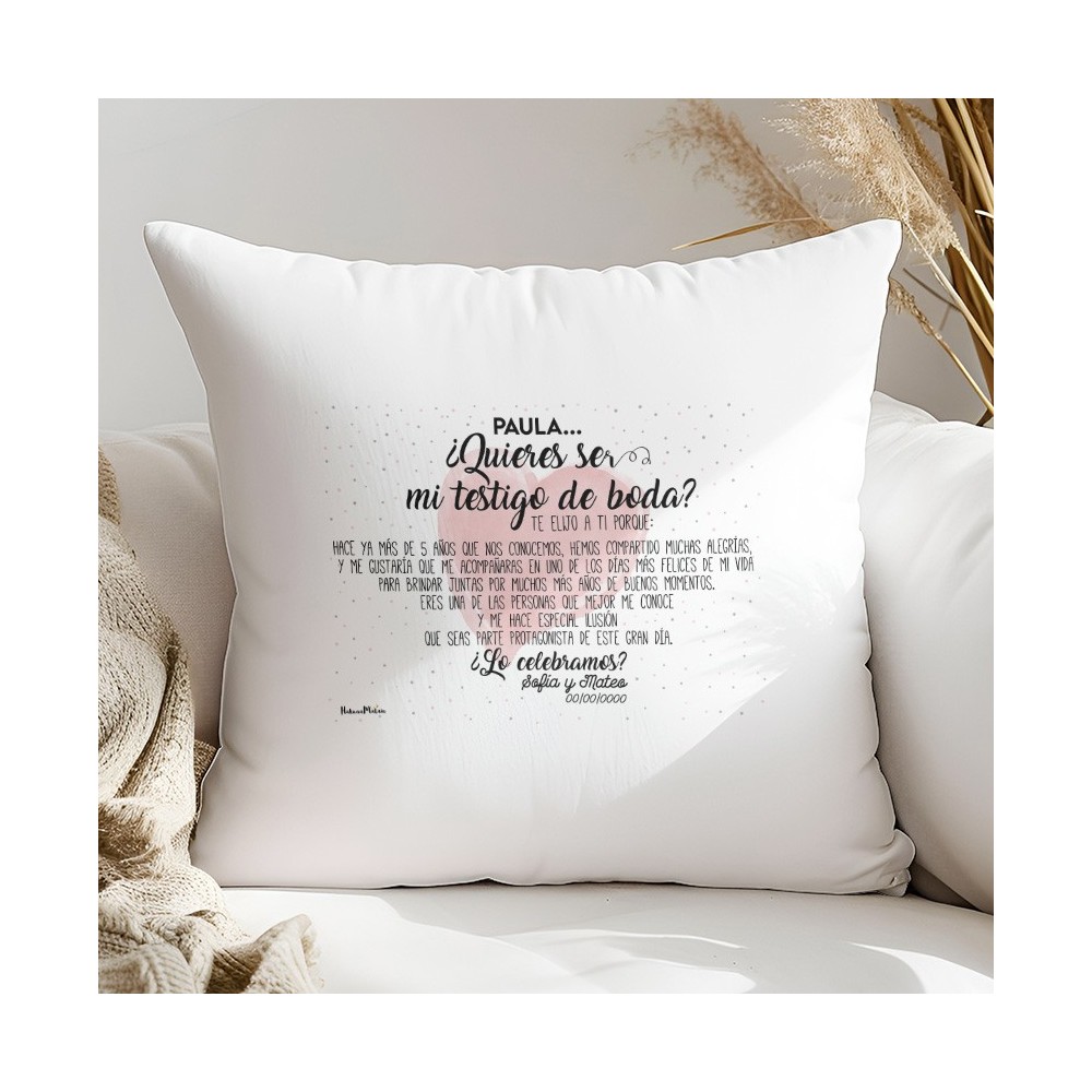 Cojín personalizado - ¿Quieres ser mi testigo de boda?