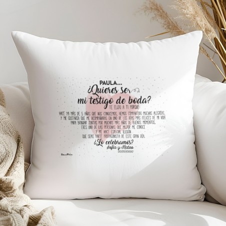 Cojín personalizado - ¿Quieres ser mi testigo de boda?