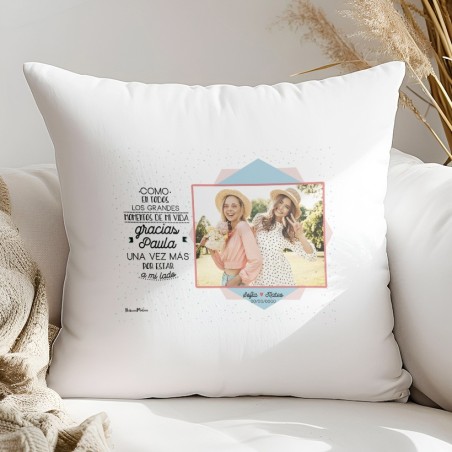 Cojín personalizado con foto - Gracias Cojín personalizado con foto - Gracias