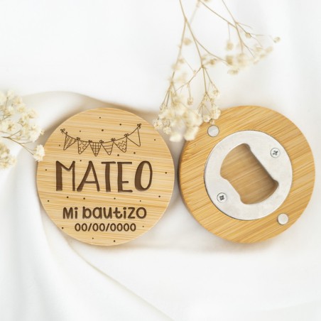 Abridor de madera personalizado - Banderin