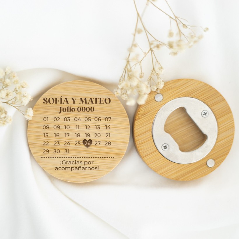 Abridor de madera personalizado - Fecha especial