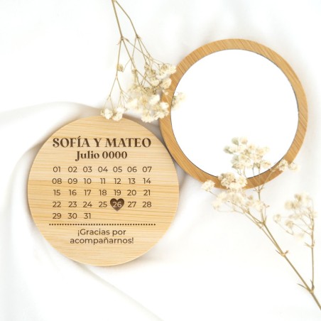 Espejo de madera personalizado - Fecha especial