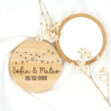 Espejo de madera personalizado - Corazones