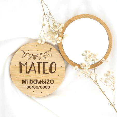 Espejo de madera personalizado - Banderín