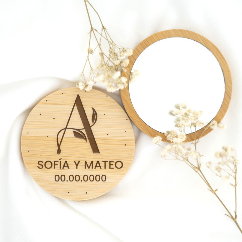 Espejo de madera personalizado - Inicial