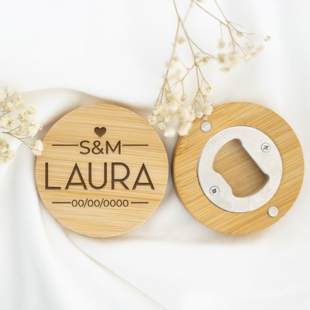 Abridor de madera personalizado - Inicial y nombre
