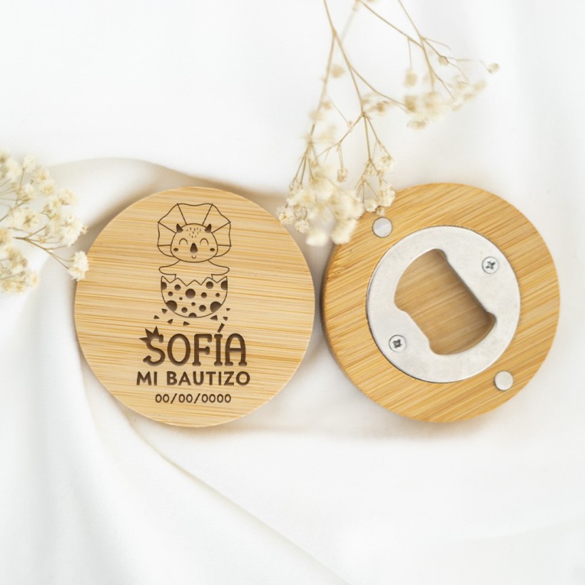 Abridor de madera personalizado - Dinosaurios