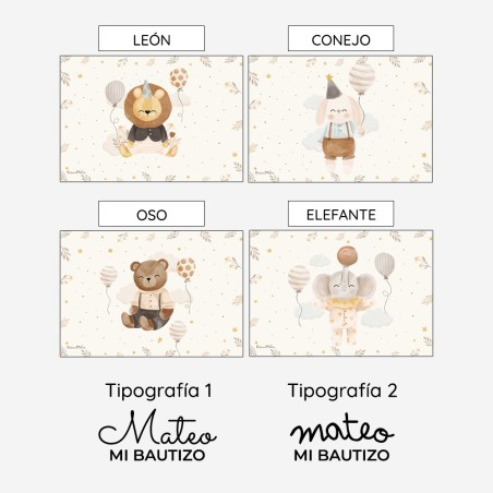 Hucha de madera - Animales acuarela