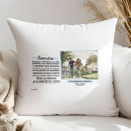 Cojín con foto - Tener un hermano es la mejor de las suertes