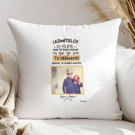 Cojín con foto - Admítelo Hermano