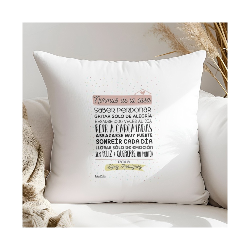 Cojín personalizado - Normas de la casa