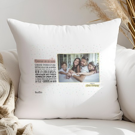Cojín con foto personalizado - Normas de la casa Cojín con foto personalizado - Normas de la casa