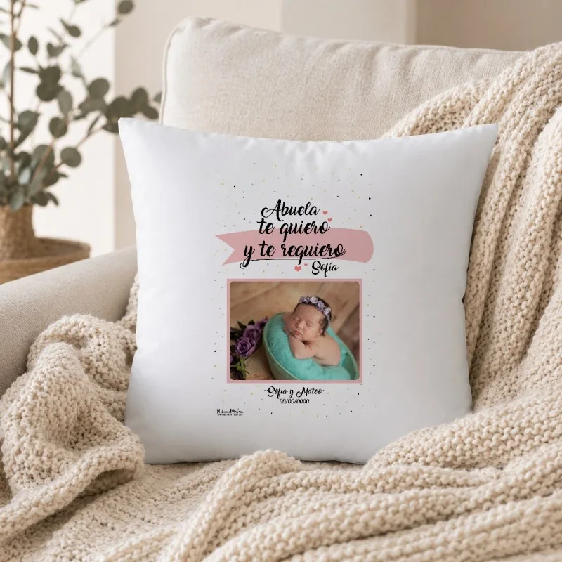 Cojín con foto - Abuela te quiero y te requiero | Hakuna Mataza