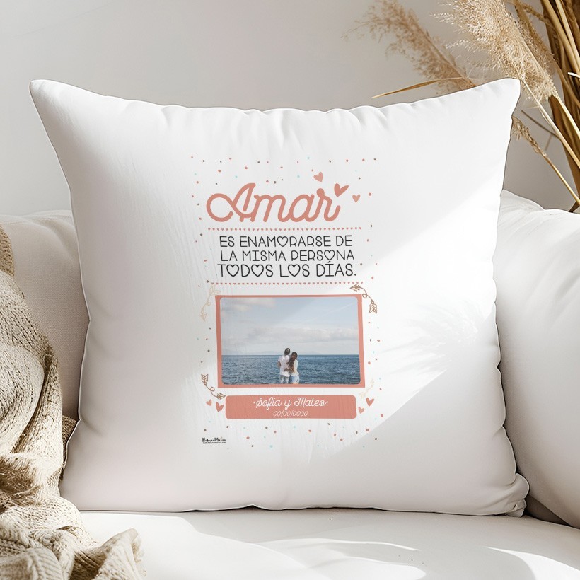 Cojín con foto - Amar es