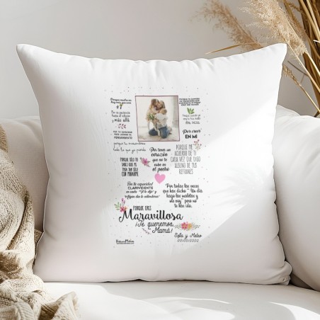 Cojín con foto - Mamá eres maravillosa