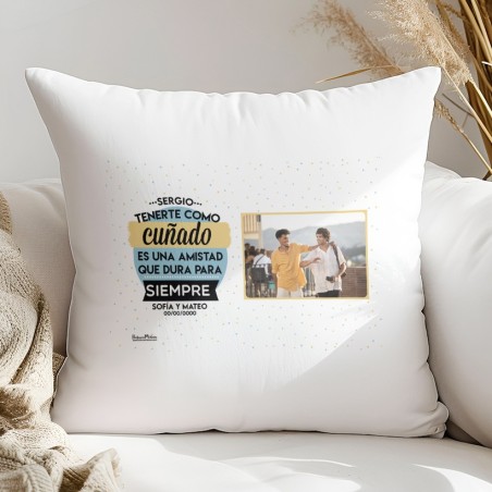 Cojín personalizado con foto - Tenerte cerca es una amistad para siempre