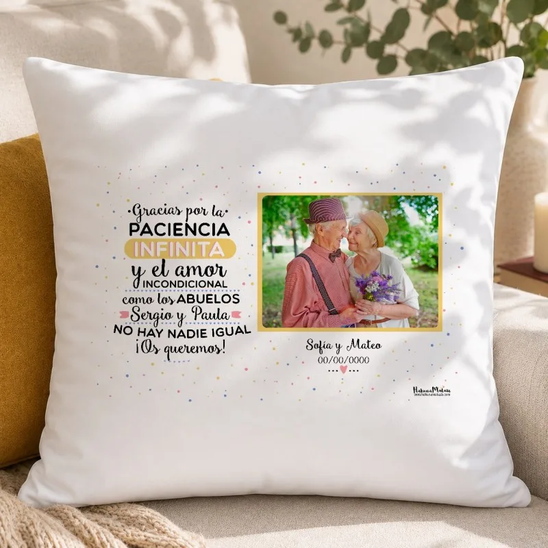 Cojín con foto - Como los abuelos no hay nadie igual | Hakuna Mataza