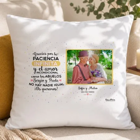 Cojín con foto - Como los abuelos no hay nadie igual | Hakuna Mataza
