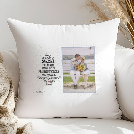 Cojín con foto - Os quiero Papá y Mamá