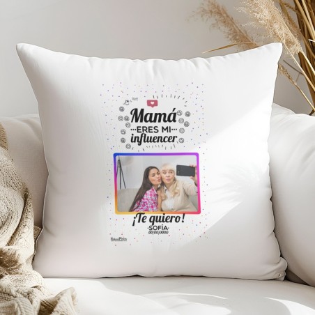 Cojín con foto - Mamá eres mi influencer