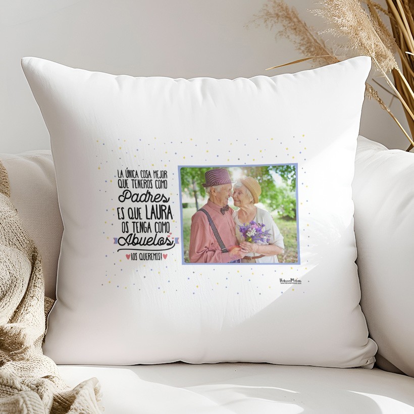 Cojín con foto - La única cosa mejor que teneros como padres