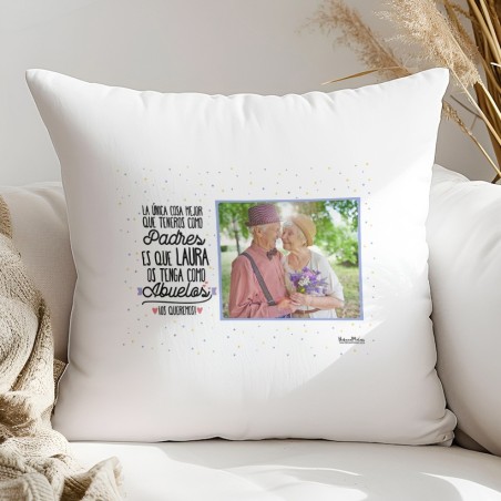 Cojín con foto - La única cosa mejor que teneros como padres Cojín con foto - La única cosa mejor que teneros como padres
