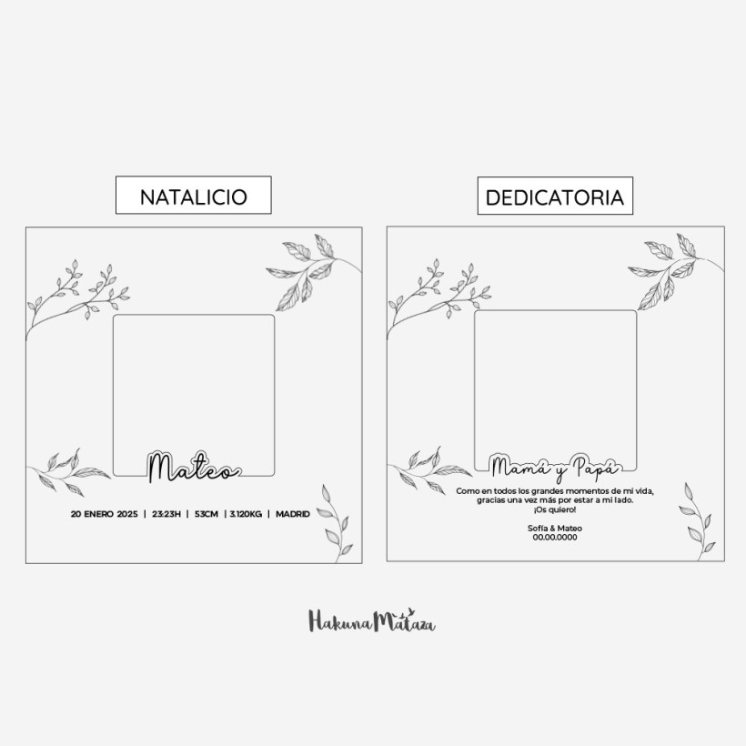 Marco de madera dedicado personalizado - Nombre en relieve Marco de madera dedicado personalizado - Nombre en relieve