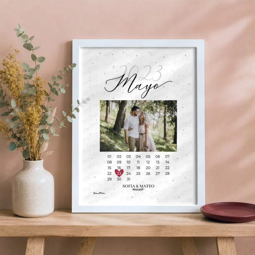 Lámina personalizada con foto calendario – Marca vuestra fecha especial | Hakuna Mataza