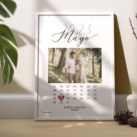 Lámina personalizada con foto - Calendario fecha especial Lámina personalizada con foto - Calendario fecha especial