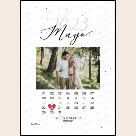 Lámina personalizada con foto calendario – Marca vuestra fecha especial · detalle