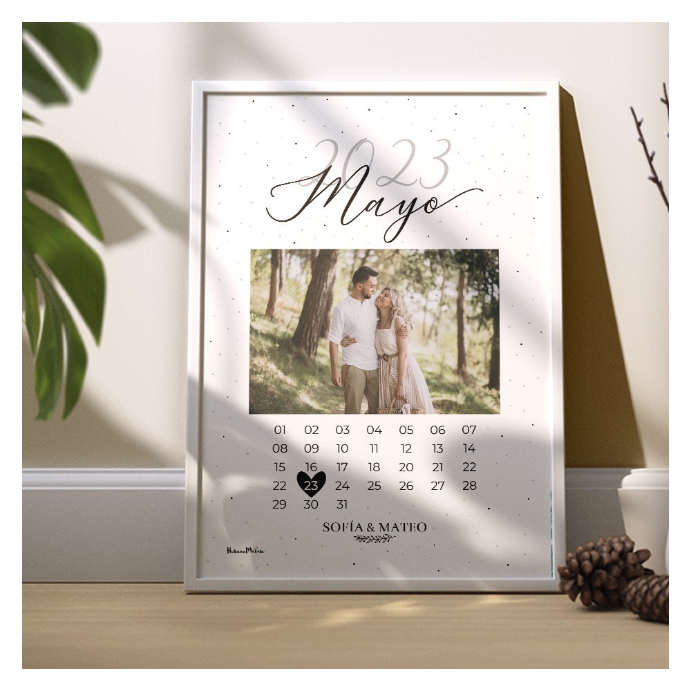 Lámina personalizada con foto - Calendario fecha especial