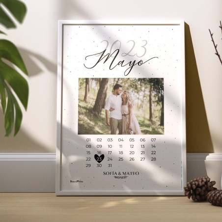 Lámina con corazón en negro y foto personalizada Lámina con corazón en negro y foto personalizada