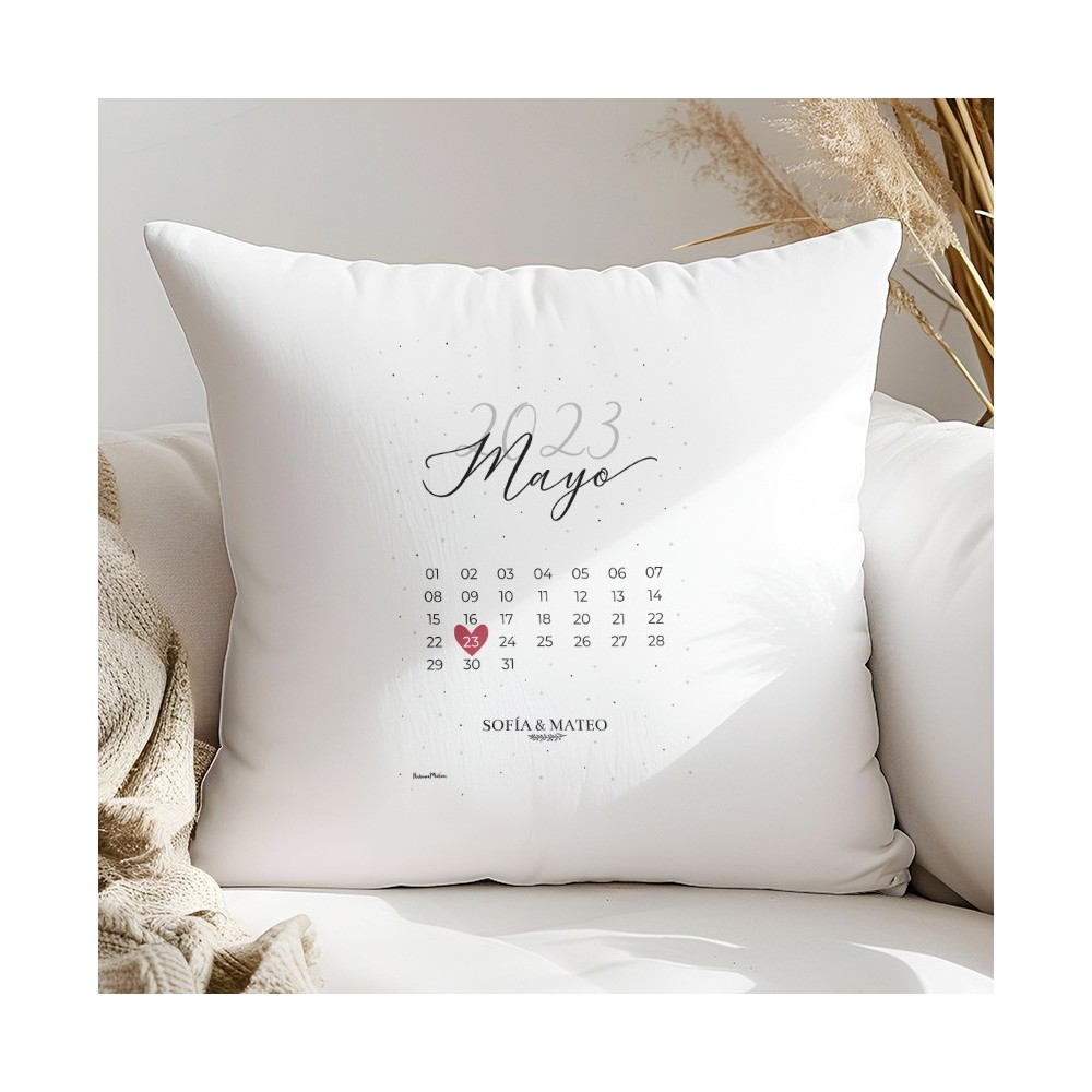 Cojín personalizado - Calendario fecha especial