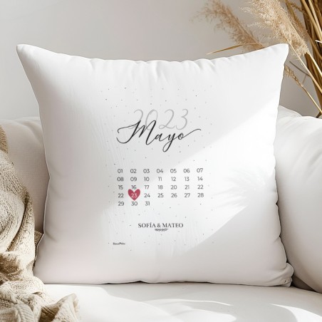 Cojín personalizado - Calendario fecha especial Cojín personalizado - Calendario fecha especial