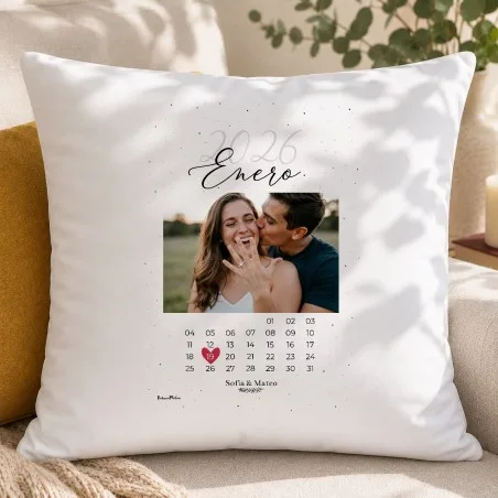 Cojín personalizado con foto - Calendario fecha especial | Hakuna Mataza
